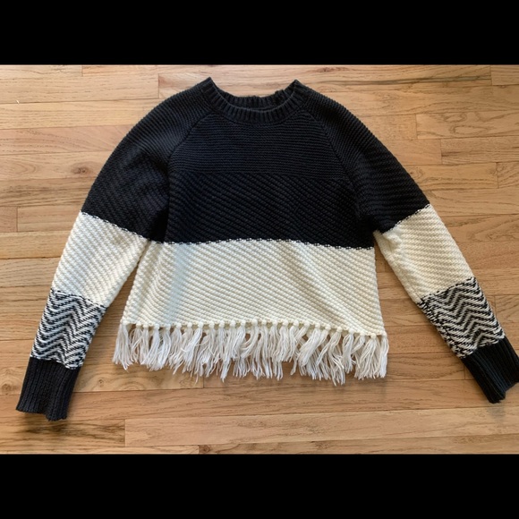 AQUA SWEATER WITH FRINGE - Picture 1 of 2